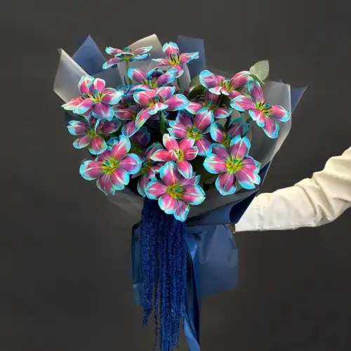 Букет "Магия оттенков" из тюльпанов