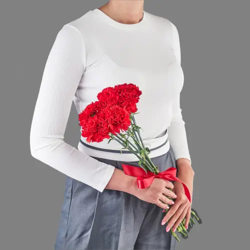 Букет из 9 красных гвоздик